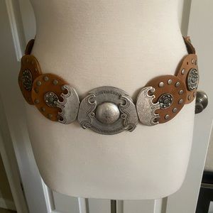 Western Leather Conch Belt